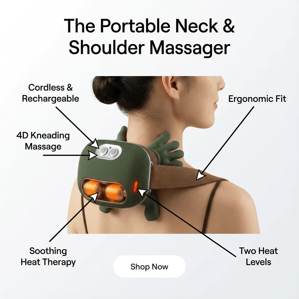 Portable Electric Massager for Neck & Shoulder Rechargeable Pain Relief Device