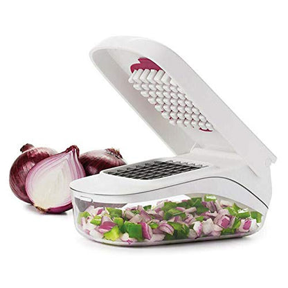 Stainless Steel Good Grips Vegetable & Onion Chopper – Easy Pour Multipurpose Cutter (White)
