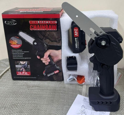 Cordless Battery-Powered Electric Chainsaw for Tree Trimming & Wood Cutting