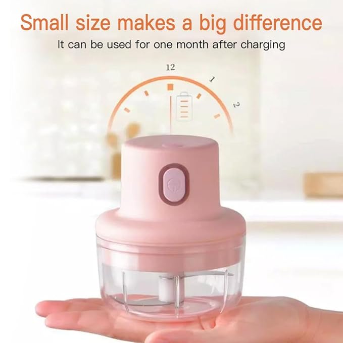 Electric Mini Garlic & Vegetable Chopper – 250ml USB Rechargeable Food Processor