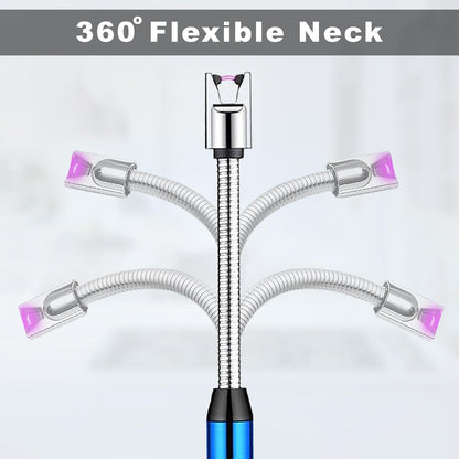 Electric Rechargeable Plasma Gas Lighter – 360° Flexible, Windproof, USB Type-C, 1 Year Warranty | Kitchen & Pooja Use