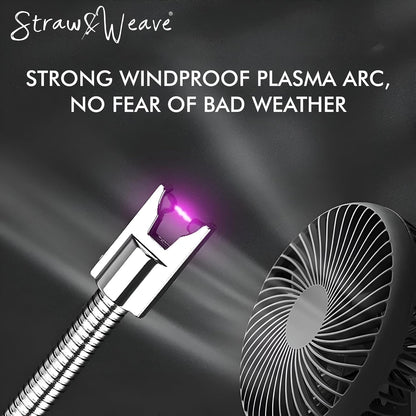 Electric Rechargeable Plasma Gas Lighter – 360° Flexible, Windproof, USB Type-C, 1 Year Warranty | Kitchen & Pooja Use