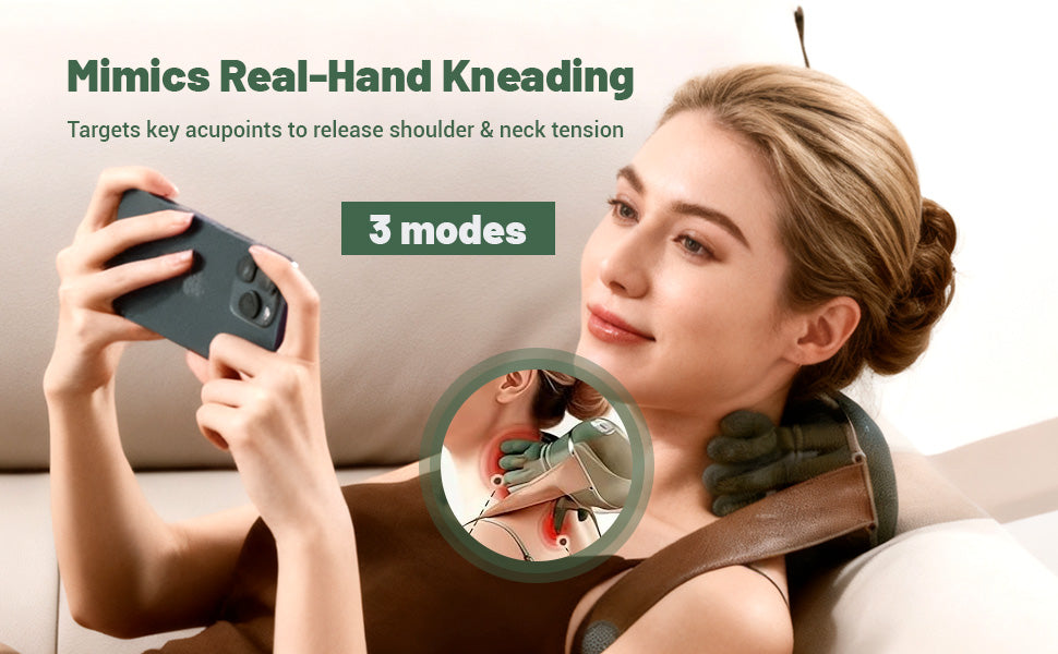 Portable Electric Massager for Neck & Shoulder Rechargeable Pain Relief Device