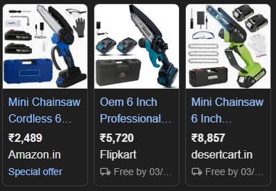 Cordless Battery-Powered Electric Chainsaw for Tree Trimming & Wood Cutting