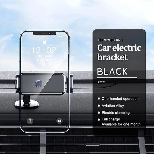 Automatic Opening & Closing Car Phone Holder with 360° Rotation & USB Charging