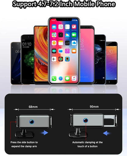 Automatic Opening & Closing Car Phone Holder with 360° Rotation & USB Charging